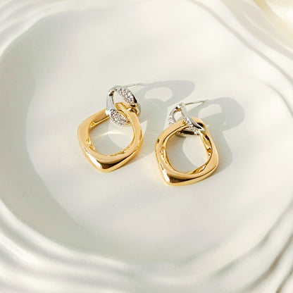 Dualuxe Loop Drops Earrings - Gold & Silver