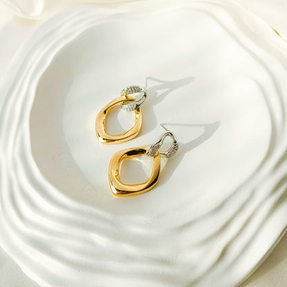Dualuxe Loop Drops Earrings - Gold & Silver
