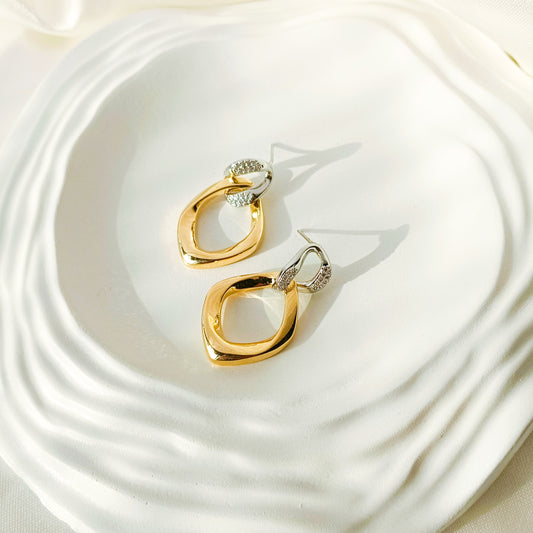 Dualuxe Loop Drops Earrings - Gold & Silver